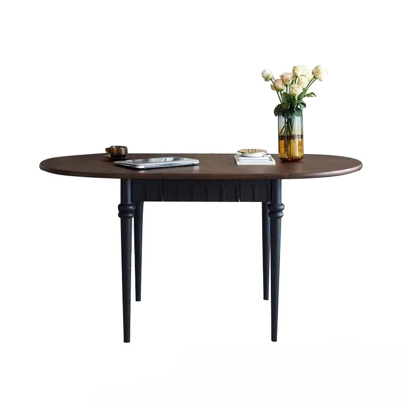 

Solid wood folding dining table dual purpose mall apartment home living room desk and antique