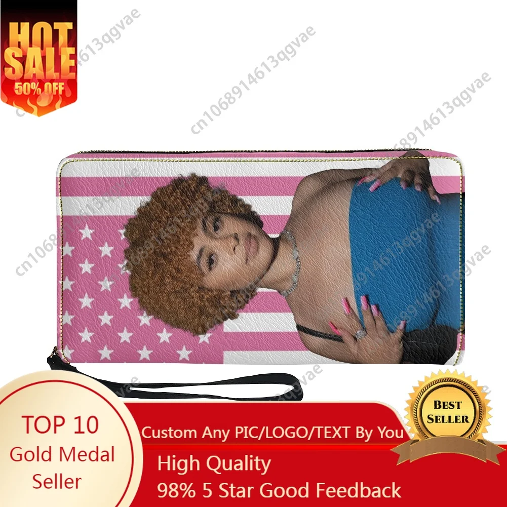 

Ice Spice American Rapper Munch Custom Purse Mens Womens Teenagers Zipper Long Wallets Double Print Portable Wallet Gift Bag