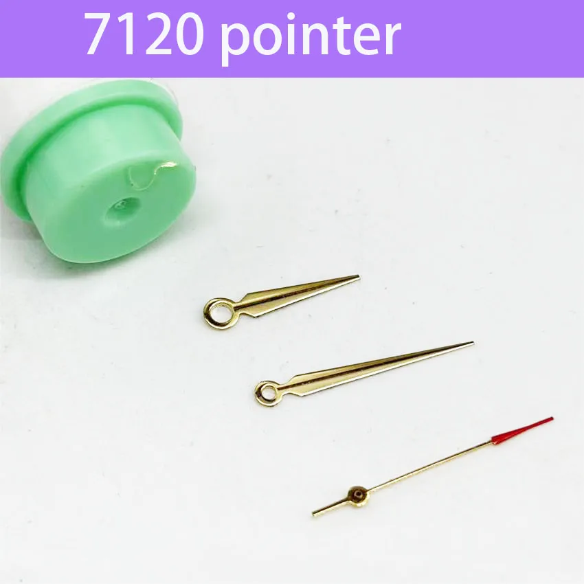 1 set Golden Three-Needle Pointer Watch Accessories Suitable for 7120 Movement - Non-Luminous Hour Minute Second Hands