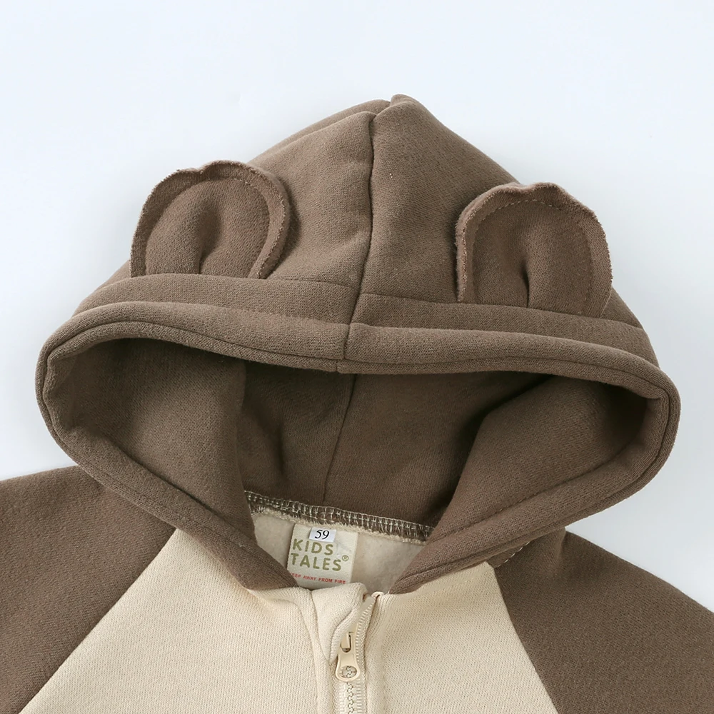 0-24M Nette Neugeborene Baby Strampler Winter Verdicken Fleece Warme Kleidung Infant Mit Kapuze Bär Onesie Kleinkind Junge mädchen Overalls Pyjamas – Detail 4