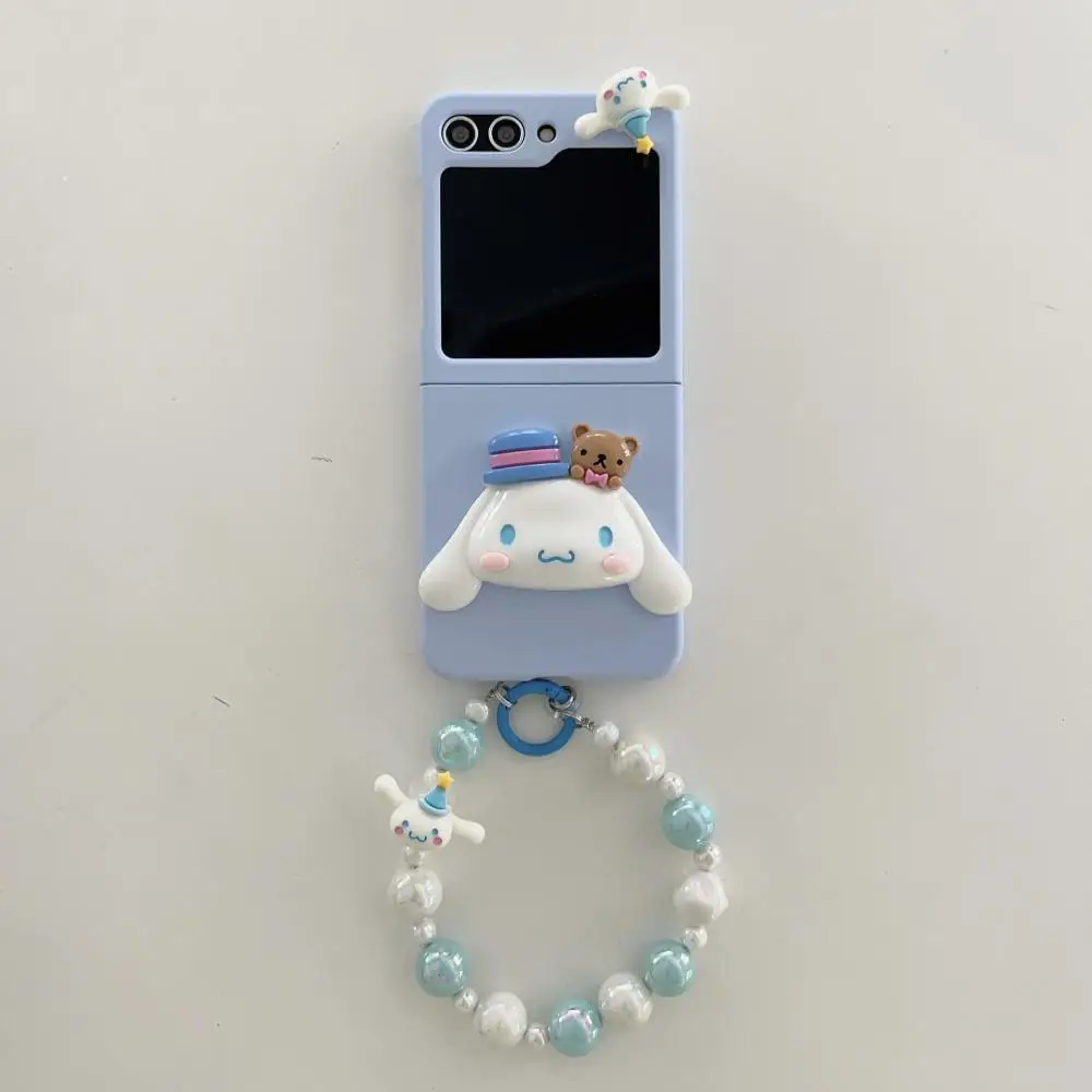 Etui Sanrio Kuromi Cinnamoroll na telefon Samsung Galaxy Z klapką 5 4 3 Flip5 Flip4 Flip3 5G moje melodie pokrowce Z bransoletką