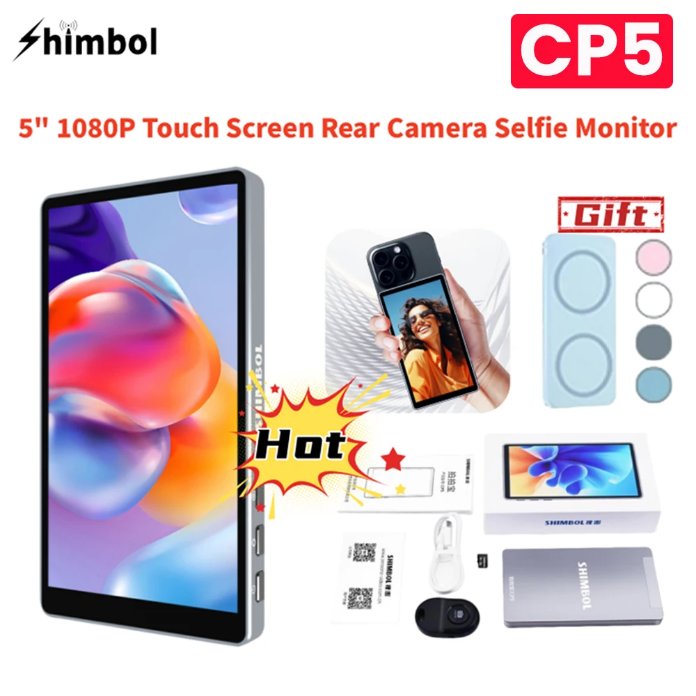 SHIMBOL CP5 Phone Vlog Selfie Monitor Screen 5” FHD Touch Screen Rear Phones Cameras