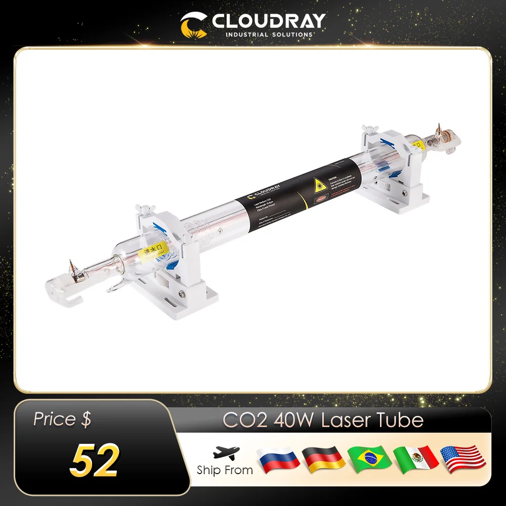 Cloudray  35-45W Co2 Metal Glass Laser Tube 720MM 40W Glass Laser Lamp for CO2 Laser Engraving Cutting Machine