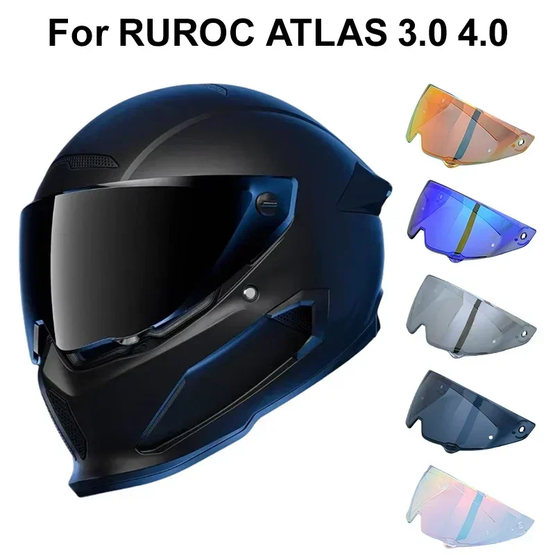 ATLAS 4.0 Motorcycle Helmet Visor for RUROC ATLAS 3.0 4.0 Helmet Shield Anti-UV Visera Casco Moto Replacement Size For M-XXL