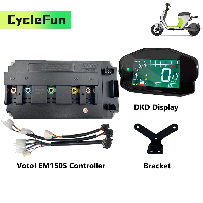 

VOTOL 3KW-4KW EM150S 160A/275A BLDC Sine Wave Controller EM-150 With DKD Display For Electric Motorcycle Scooter Mid Drive Motor