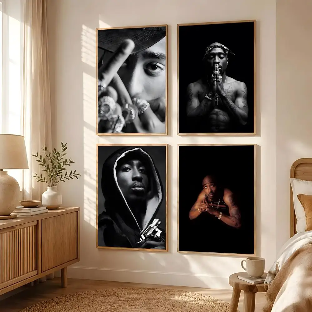 Rapper Tupac Shakur Poster Poster All-match HD Waterproof Self-Adhesive Wall Art Sticker For Home Bedroom