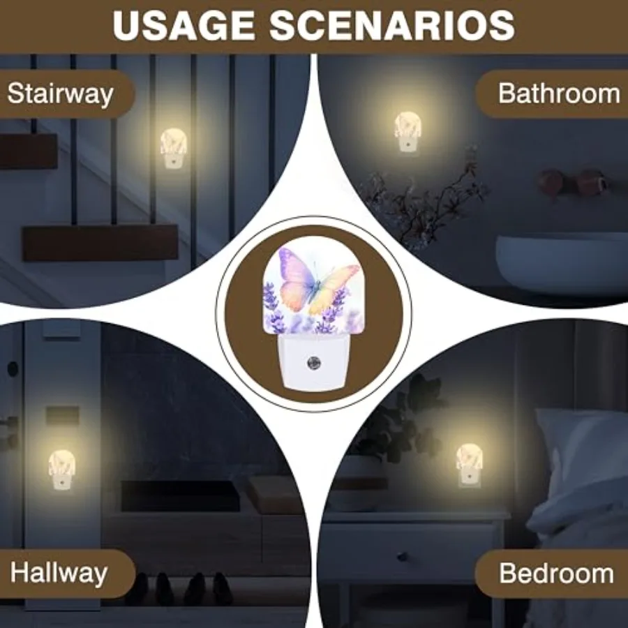Night Lights Plug into Wall Night Light Dusk to Dawn Smart Sensor Decorative Round Led Lamp for Bedroom Kitchen Hallway Nightli view 6