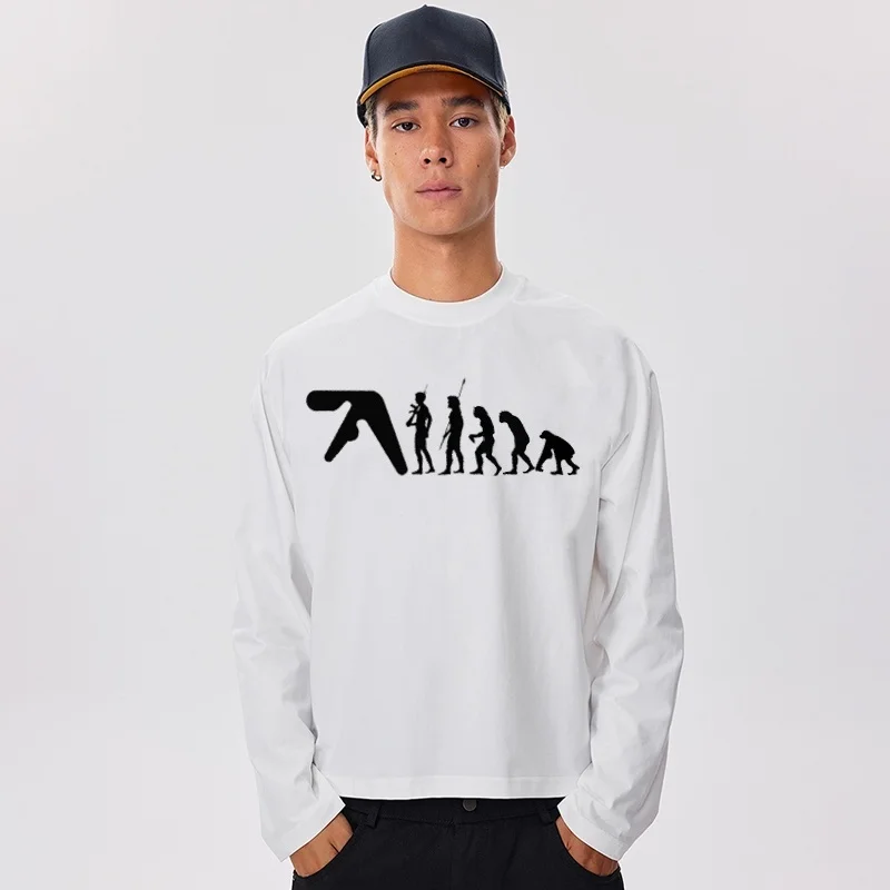 

Aphex Twin Men's T-Shirt Autumn Graphic Oversized Aesthetic Korean Fashion Long Sleeve Tops Tees Y2k Streetwear Clothing