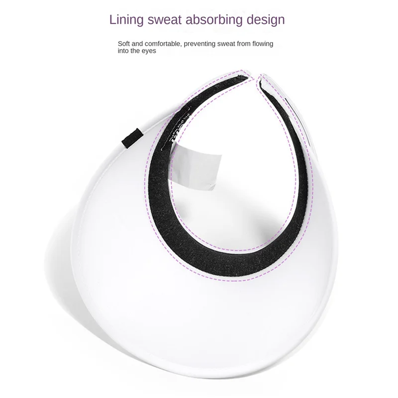 Chapéu de golfe feminino AC22 protetor solar sem cabeça aba grande UV boné de sol pesca caminhadas boné de proteção UV, branco