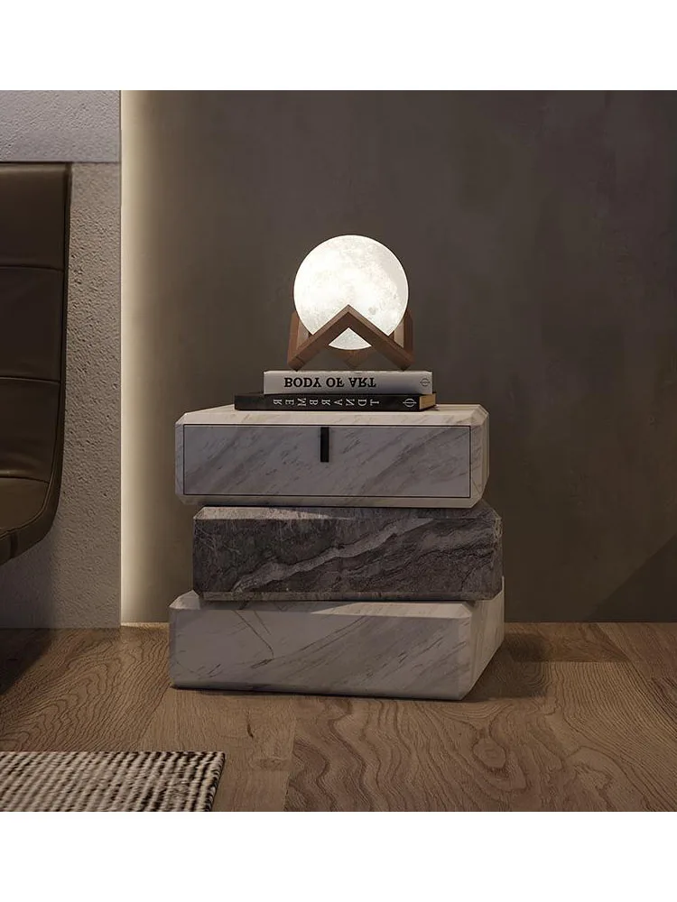 Design Pine Wood Bedside Table Eco-Friendly Easy Clean Modern Luxury Storage Cabinet Italian Minimalist Nightstand