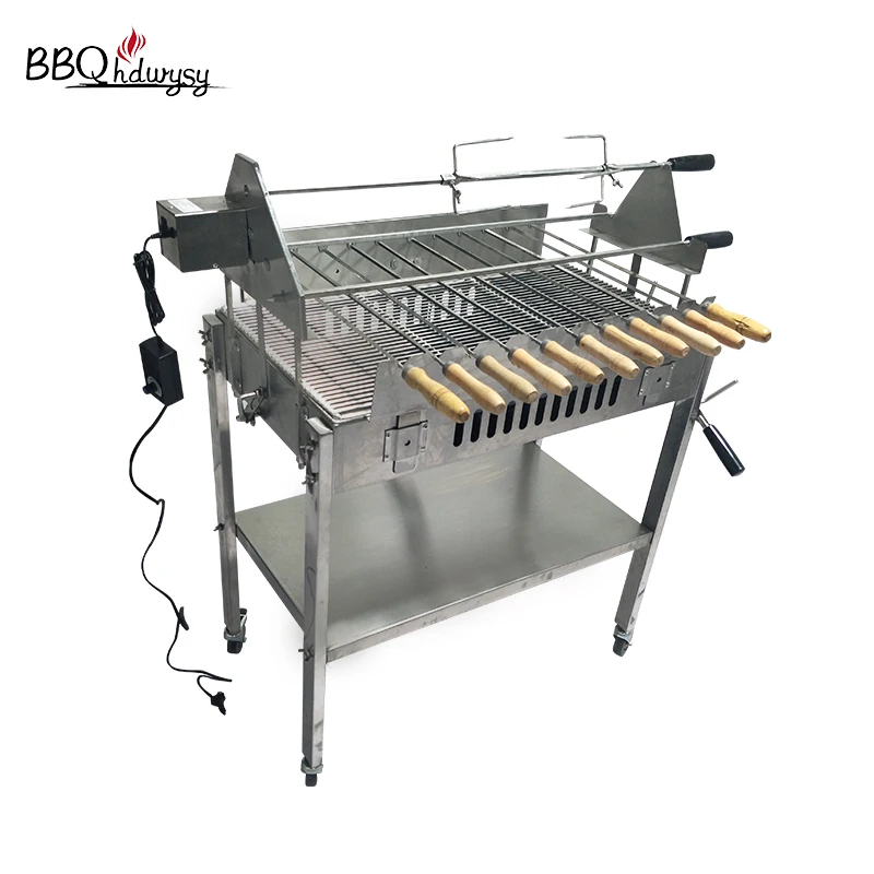 Spiedini di Kebab girarrosto per barbecue all\'aperto con griglia a carbone automatica per spiedini