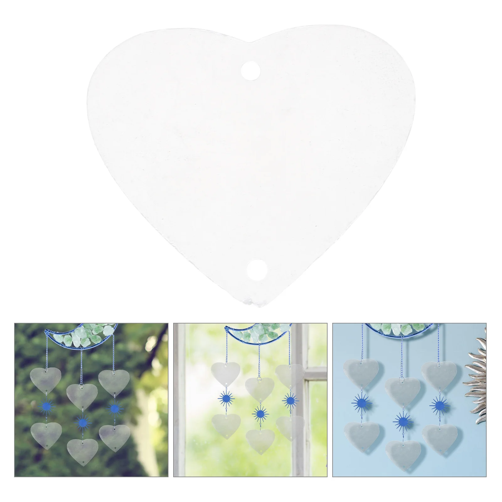 

100pcs Wind Chime Lights Mini Heart Pendants Slices For Diy Craft Projects Romantic Home Decor Wedding Party Decoration