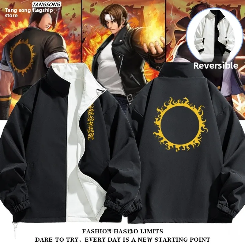 

Двусторонняя куртка свободного кроя для осени и зимы, повседневная, из полиэстера, нейлона и композитного волокна, ветрозащитная, на молнии