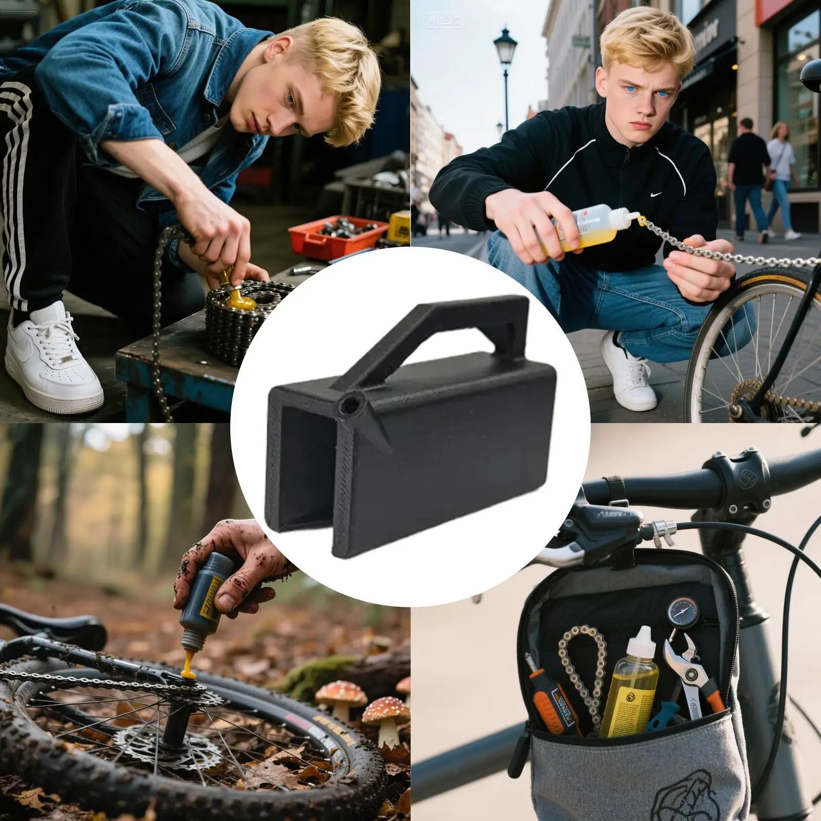 أداة تشحيم السلسلة بدون أداة تشحيم سلسلة فوضى دليل شحم دقيق مانع للتسرب لجميع أنواع سلاسل الدراجات النارية