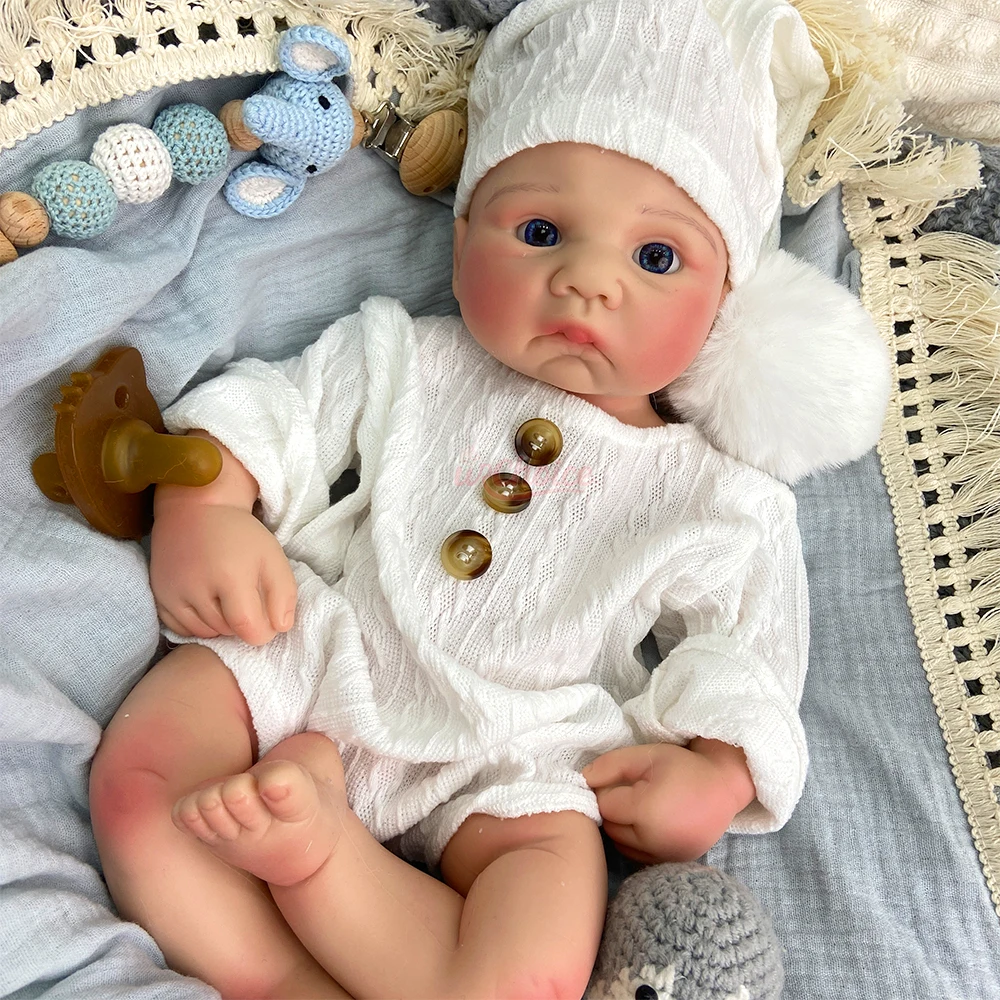 

16" Limited Edition Silicone Reborn Baby Doll Painted Skin Textures Reborn Baby Boy Weighted Collectible Art Doll Collector Gift