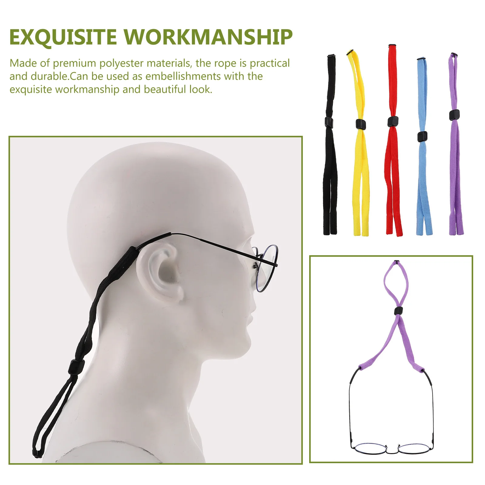

5Pcs Glasses Lanyards Wear-Resistant Adjustable Eyeglass Holder Anti-Lost Portable Sunglasses Strap Practical Accessory