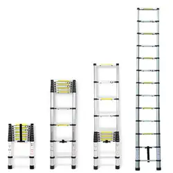2.6-5m Alumium Telescopic Ladder Multipurpose for Loft Arttic Outdoor, Anti-Slip, Easy to Carry, 150 Kg Load Capacity, EN131