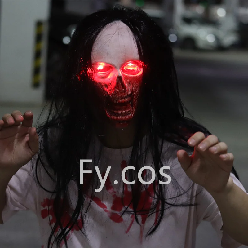 Ghostface Mask Creepy Horror Masquerade Bloody Ghost Scary Tricky Rave Cosplay Devil Latex Mascara Halloween Costumes for Women