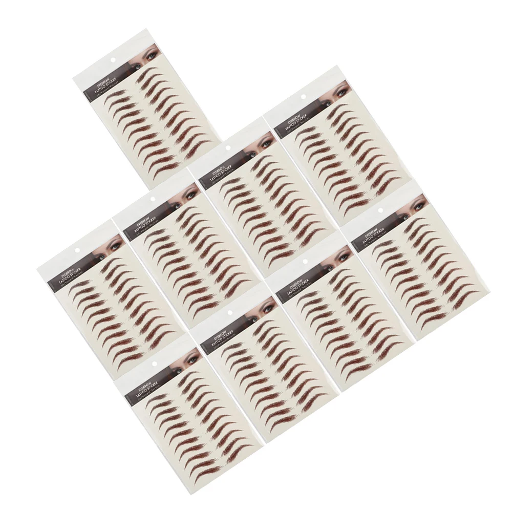 

9 Sheets Waterproof Eyebrow Stickers 6D Hair-Like Fake Eyebrow Stencils Create Defined Brows in Seconds No Skill Needed Brow