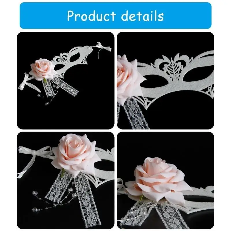 652F Masquerade Eyemask com decoração flores para casamento, flor Eyemask para festas máscaras femininas, bailes