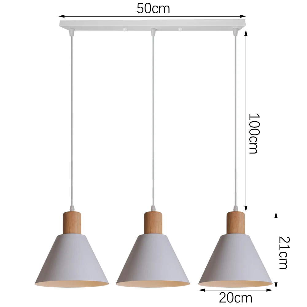 Lámpara colgante de madera para mesa de comedor, candelabro de techo para cocina, Isla, dormitorio, suspensión moderna, 1/3 cabezales
