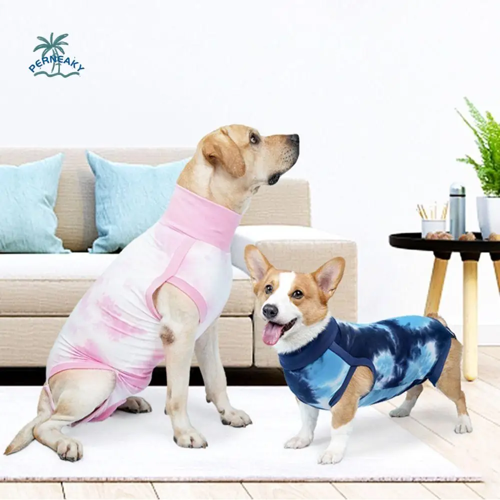 Reusable Elastic Dog Anti-lick Recovery Suit Soft Thin Dog Recovery Bodysuit Breathable Dog Weaning Bodysuit Dog