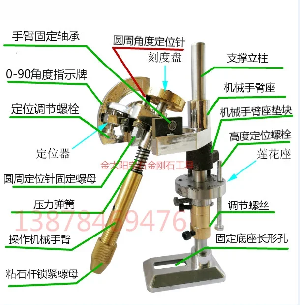 Positioning Gems Jewelry Processing and Polishing Robot Flat Grinding Facet Robot Carving Knife Crafts Processing and Polishing