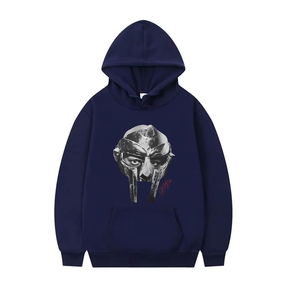 Rapper Mf Doom Madlib Madvillain Metal Mask Face Hoodie Male Vintage Hip Hop Rap Oversized Pullover Men Women Casual Sweatshirt