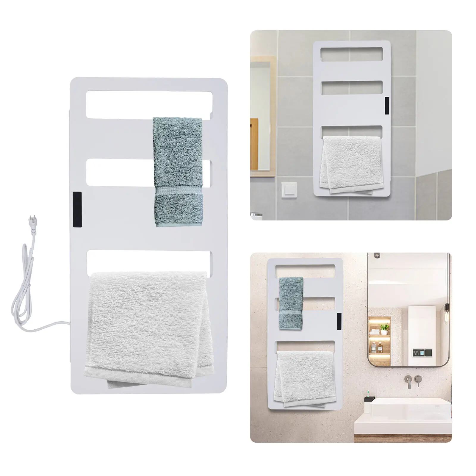 Heated Towel Rack , Towel Warmer W/ Timer Wall Mounted Towel Drying for Bathroom