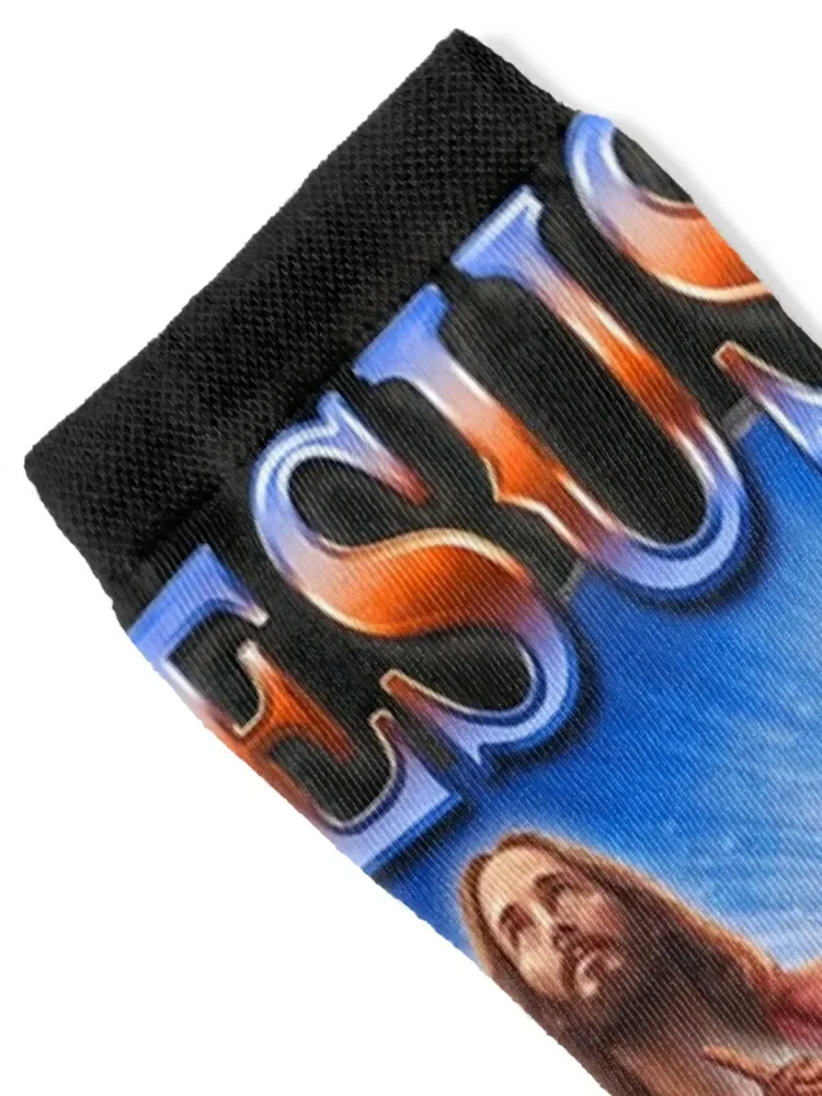 Jesus Has Rizzen on back - He Is Rizzen Jesus Rizz Socks essential Hiking boots soccer anti-slip Men's Socks Women's