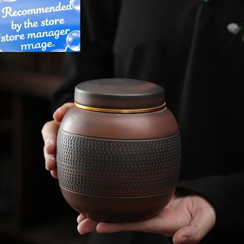 

Фиолетовая керамическая банка для чая, нож ручной работы, маленькая фарфоровая герметичная банка для хранения, контейнер для чая, коробка для чая, 800 мл