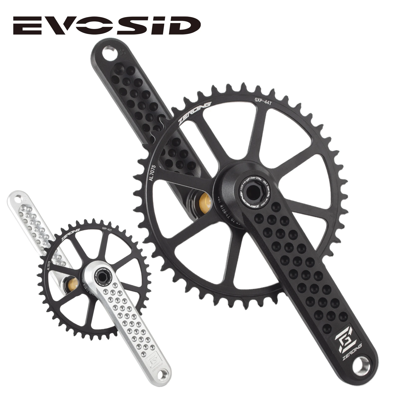 EVOSID Bicycle Crank Ultralight Road Bike Crankset 170mm HollowTech Crank Narrow Wide Chainring With Bracket for Gravel