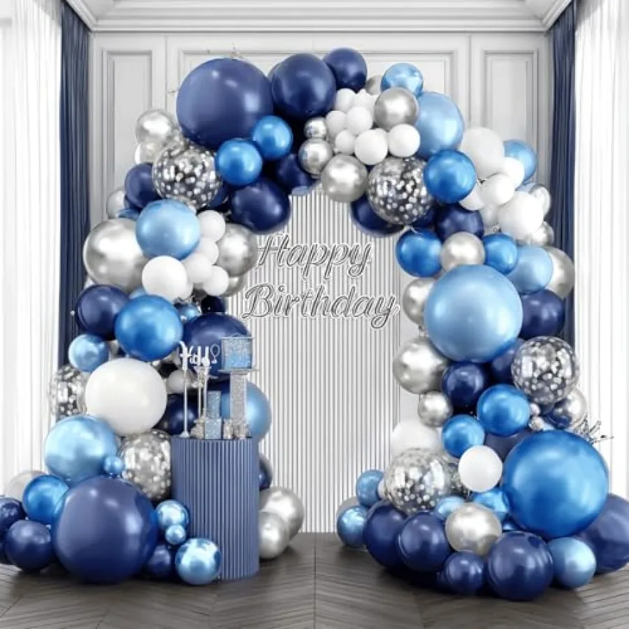 

Balloons Arch Kit, Navy and Balloon with Metallic Dark Light Conftti Balloons for Graduation Birthday Fathers Day Party Bridal