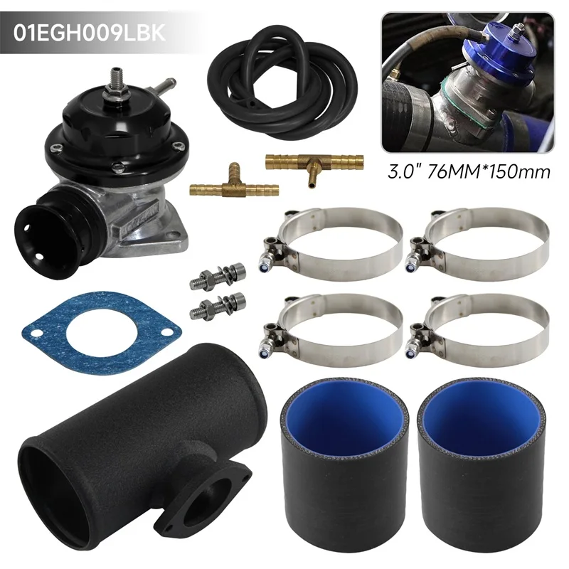 

10PSI продувочный клапан BOV + тип RS 3 дюйма 76 мм адаптер для фланцевой трубы комплект силиконовых шлангов