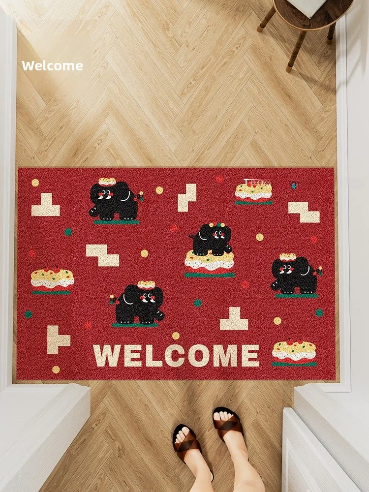

Коврик для прихожей с изображением слона, для домашнего использования, с защитой от грязи, не требует обрезки, противоскользящий.