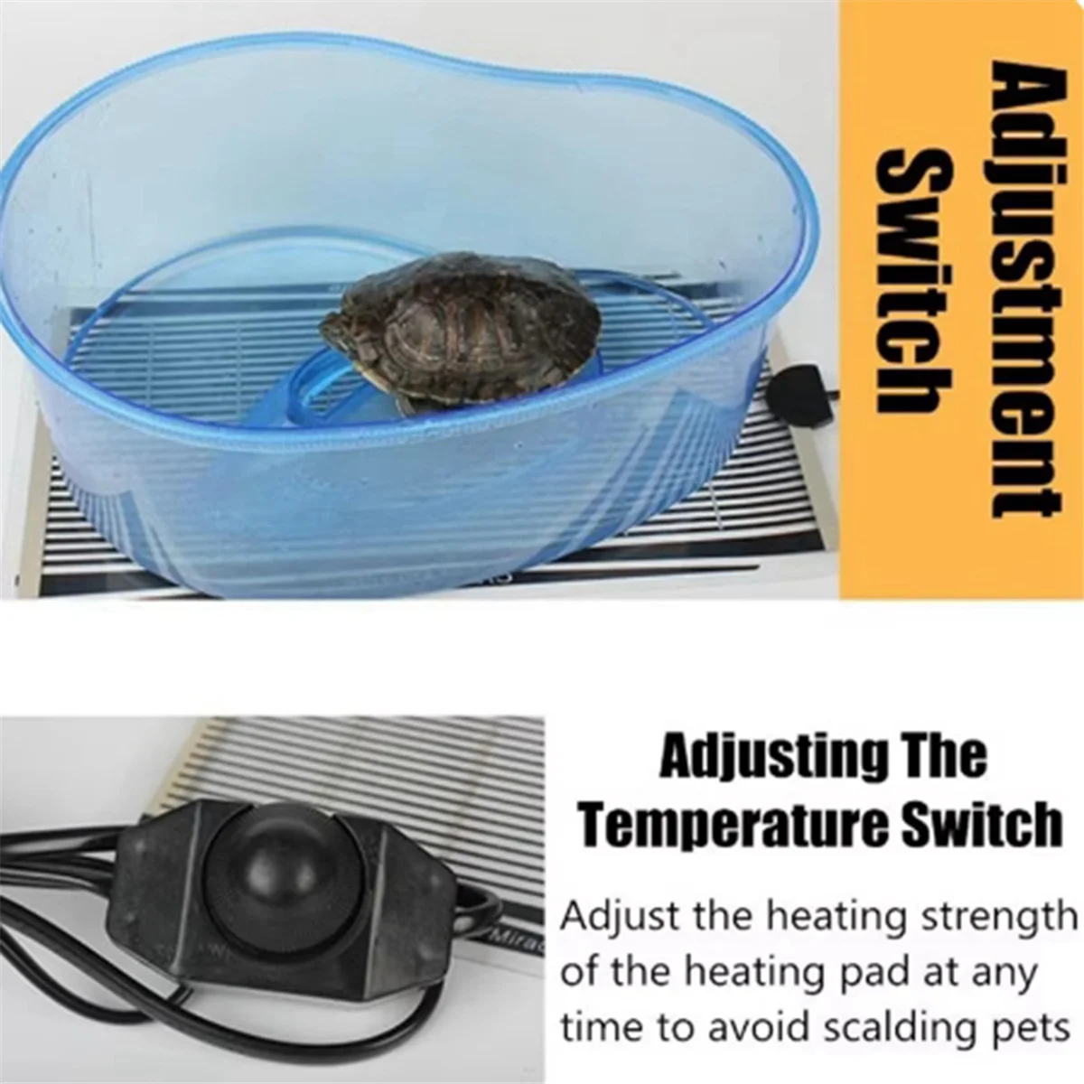 

ABLK Reptile Heat Mat Terrarium Climbing Pet Heating Warm Pads Adjustable Temperature Controller Mats Supplies EU Plug 7W