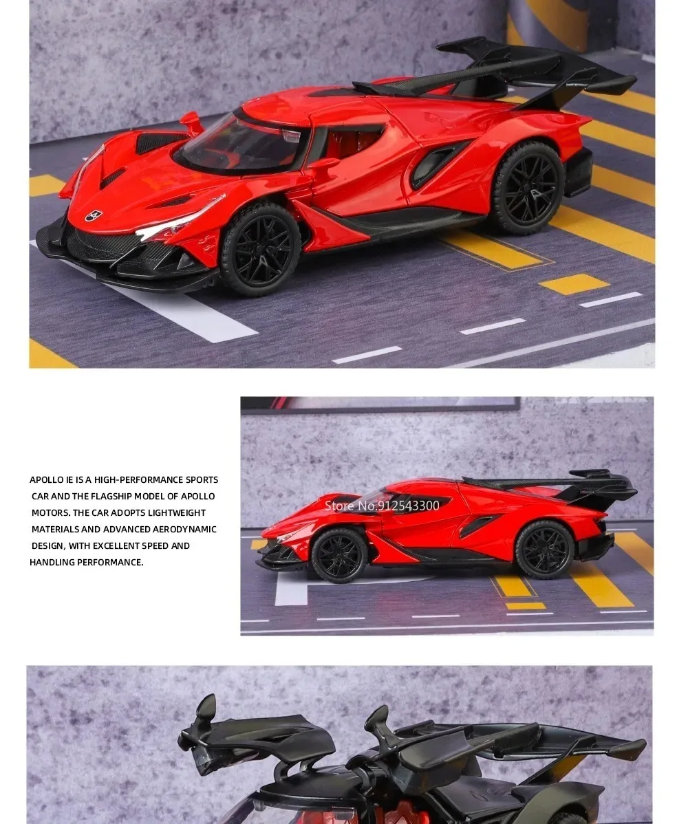 Maßstab 1:32 Apollo EVO IE Automodell Spielzeug Metalldruckguss Zurückziehen Super Cars Türen Geöffnete Fahrzeugmodelle Beste Geschenke für Kinder – Detail 23