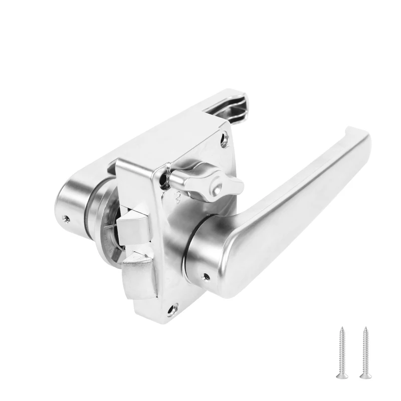 19Mm RV Toilet Door Lock with Lock Silver Durable Bathroom Door Lock for Outdoor Camper Trailer Boat Caravan