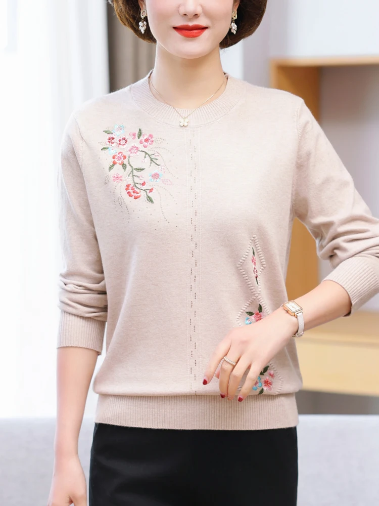 

Embroidery Sweater Women Autumn Spring Korean Fashion Pullover Femme Women Clothing Causal Sweaters