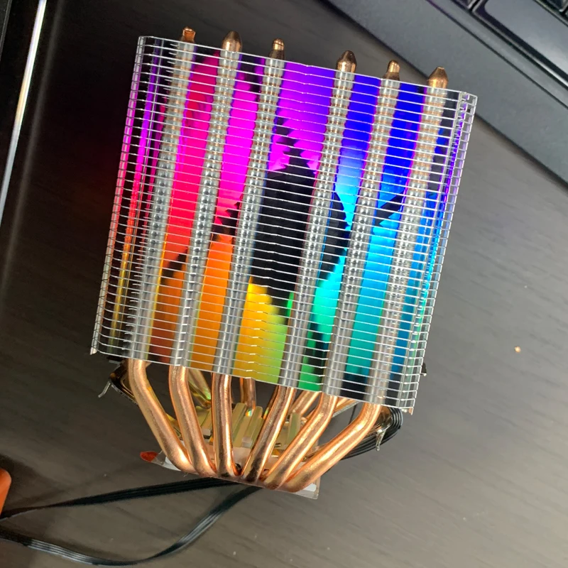 Air-cooled CPU Cooler 90mm RGB Cooling Fan Twin Towers 6 Heat Pipe 4pin/PWM for LGA2011 115x 1200 1700 X79 X99 AMD AM3 AM4 view 5
