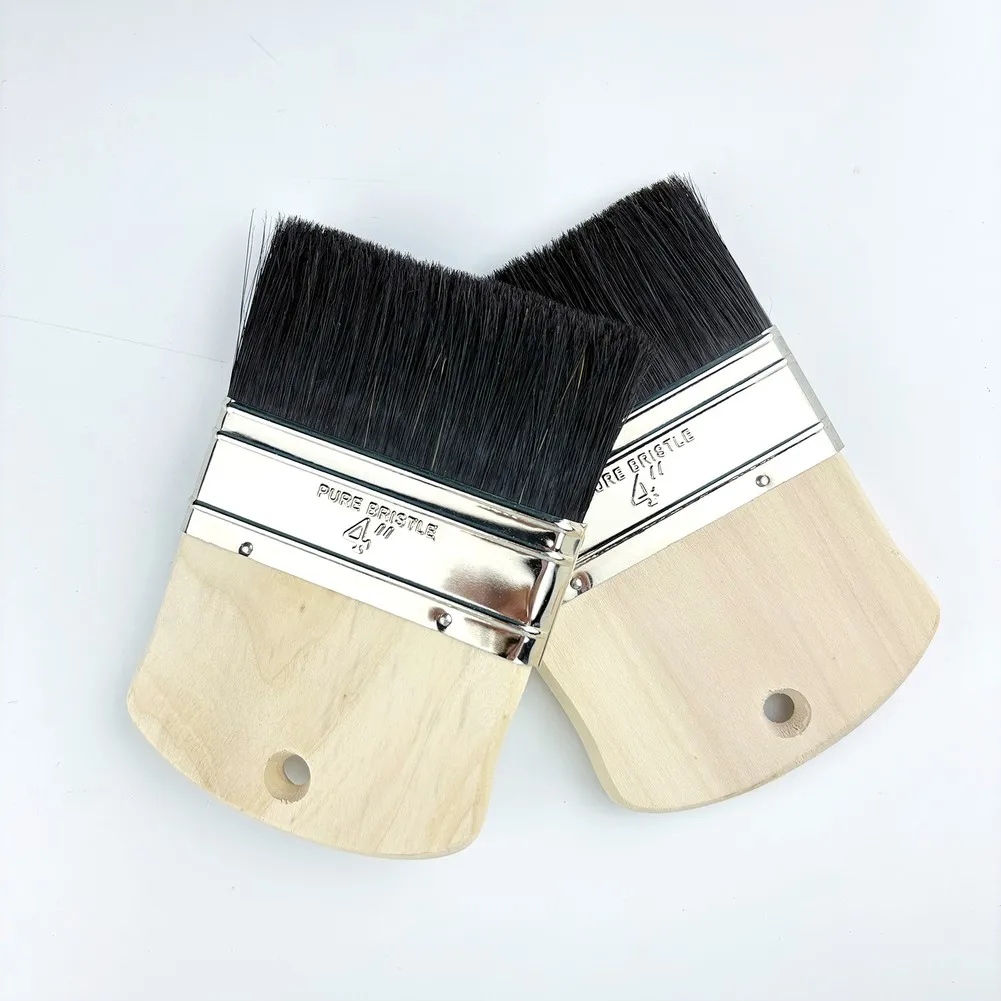 Artist Paint Brush Flat Paint Brush Birch Wood Handle Double Pressure Welded Collar Easy To Clean Elastic Shape Retention