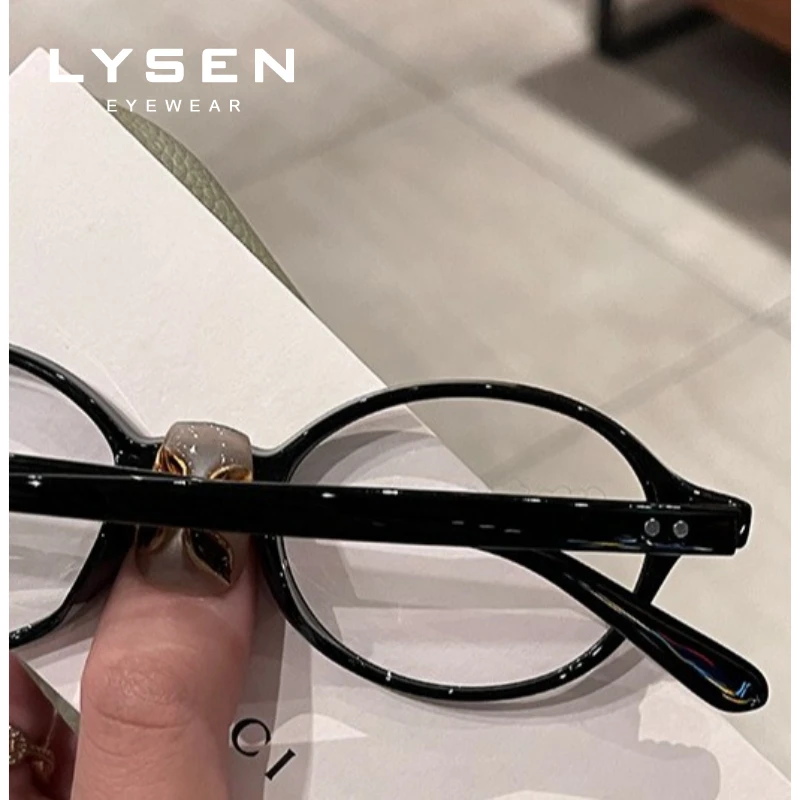 LYSEN Fashion Oval Women's Photochromic Glasses Lady Anti Blue Light Myopia Prescription Glasses Anti-Reflective Reading Glasses