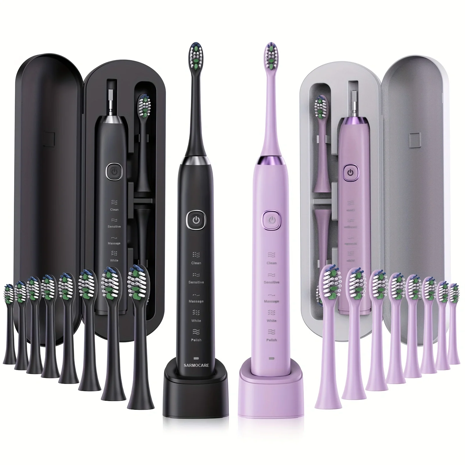 S100 Electric Toothbrush Comes Brush Heads A Rechargeable Portable Electric Whitening Toothbrush with Holder and Travel Case