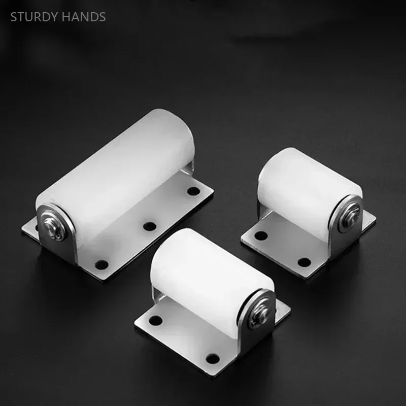 Stainless Steel Bracket Nylon Bearing Pulley Sliding Door Lower Wheel Roller Clamp Door Positioning Wheel Push and Pull Pulley