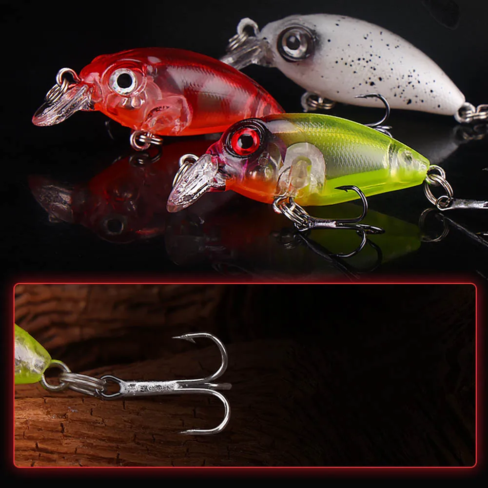 1 Buah Umpan Buatan Minnow 3.7cm/2.9g Umpan Pancing Bass Crankbait Tackle Wobbler Umpan Pancing Mengambang Perlengkapan Memancing
