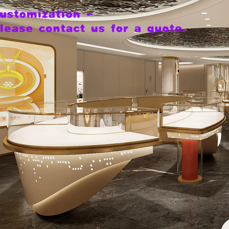 

custom.Customized Jewelry Counter Showcase Display Showcase with LED LightsJewellery Shop Glass Display Cabinet Jewellery