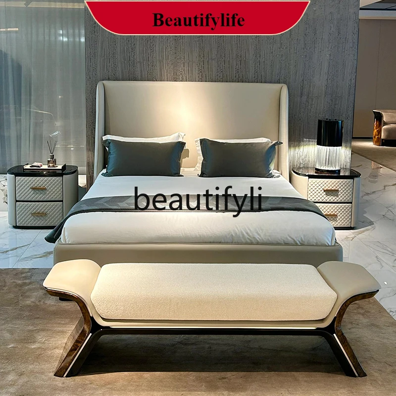

D132 Sail stool Italian light luxury living room long bed luxury villa model room shoe change stool furniture