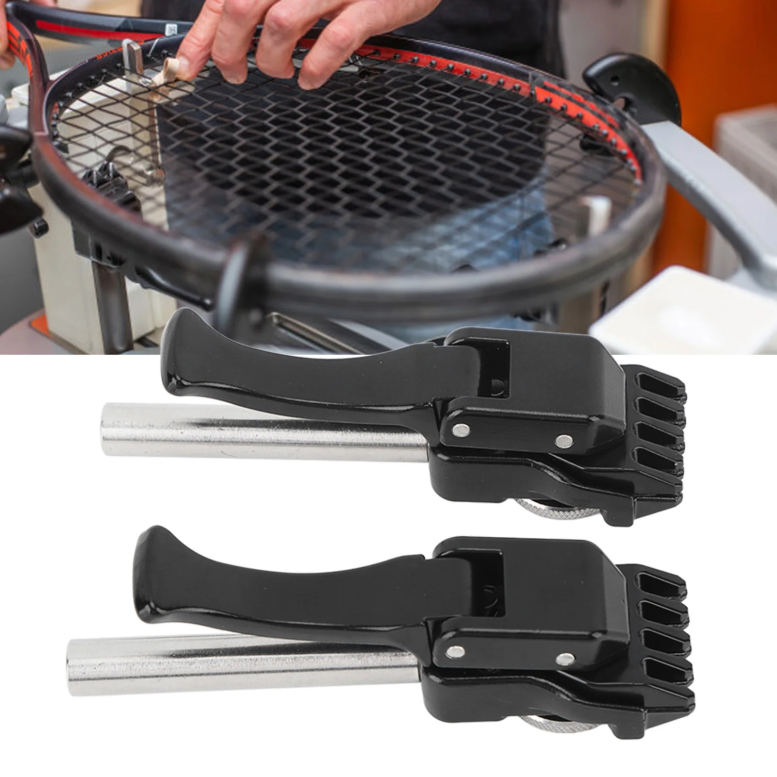

Tennis Stringing Tool 1Pair Black Badminton Stringing Clamp Tennis Flying Clamp Recket Starting Clamp Stringing Tool Accessories