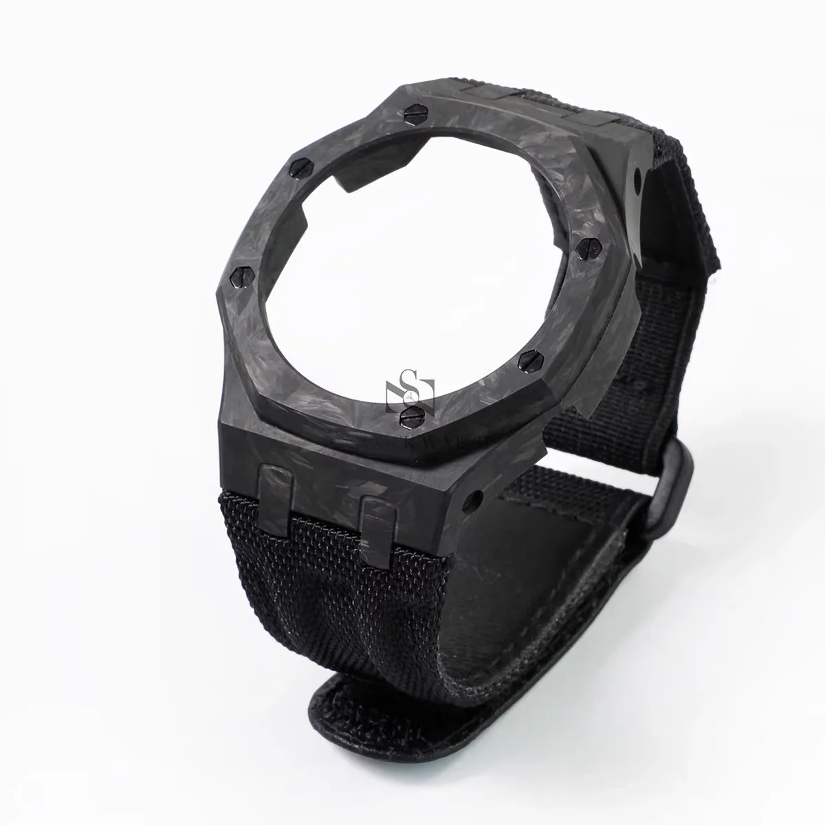 For Casio G-Shock Oak Series GA-2100/GA-B2100/GM-2100/GBM2100 Luxury Carbon Fiber Case Modification with Nylon Canvas Strap