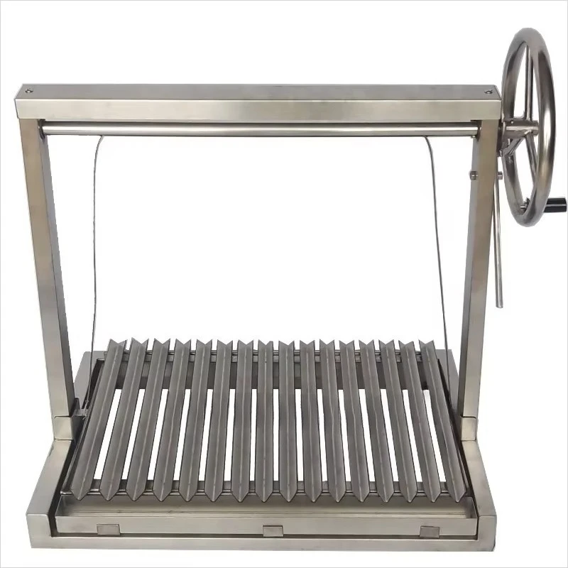 Imagen 3: Parrilla Brasero de Acero Inoxidable Integrada para Asado Gaucho, Estilo Argentino, para Exteriores, Tipo Santa María, con Chimenea